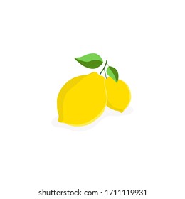 Frische Zitronenfrüchte, Bildsymbol für flache Vektorillustration.