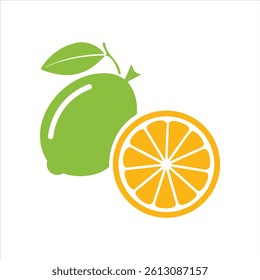 Fresh lemon fruits icon set. Yellow lemon fruit vector.