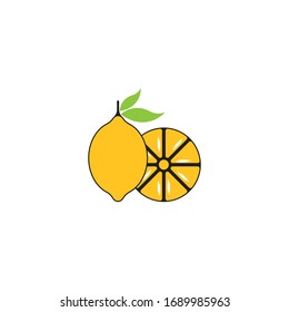Fresh lemon fruits, Lemon icon vector illustration
