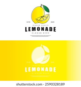 Fresh lemon fruits logo, lemon lime logo vector illustrations