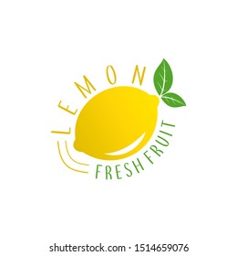 fresh lemon fruits logo vector