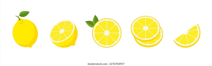 Frutas frescas de limón, ilustraciones vectoriales, icono 10 eps.