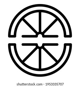 Frische Zitronensymbol. Umriss der frischen Zitrone, Vektorsymbol für Webdesign einzeln auf weißem Hintergrund