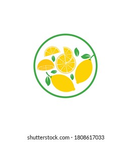 Fresh Lemon icon vector illustration design template