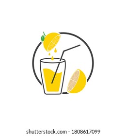 Plantilla de diseño de ilustración de vectores de icono de limón fresco