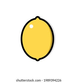 fresh lemon icon, vector illustration flat design on white background.