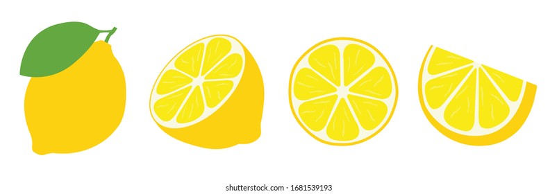Fresh lemon icon vector illustrations