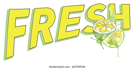 fresh lemon illustration graphic