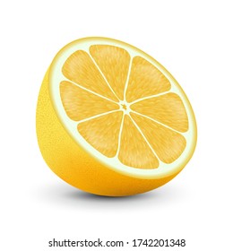 Fresh lemon isolated on a white background. Photorealistic Vector