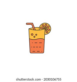 Fresh lemon juice icon vector