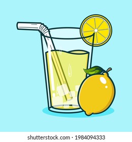 fresh lemon juice illustration design