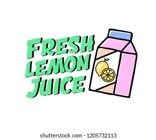 Fresh Lemon Juice ,slogan graphic for t-shirt,vector