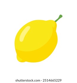 Fresh lemon with leaf on a white background.