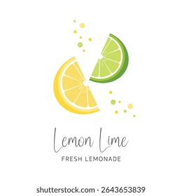 Frutos frescos de limão limão, limonada fresca sobre fundo branco