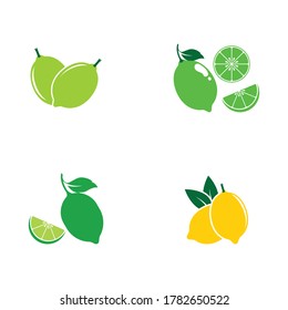 fresh lemon lime logo vector template icon