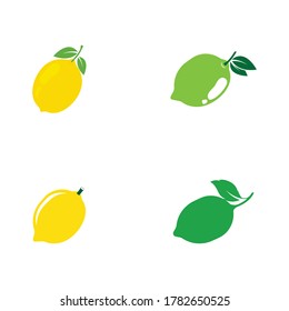 fresh lemon lime logo vector template icon