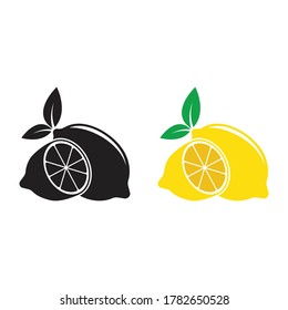 fresh lemon lime logo vector template icon