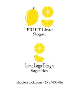 fresh lemon lime logo vector template icon
