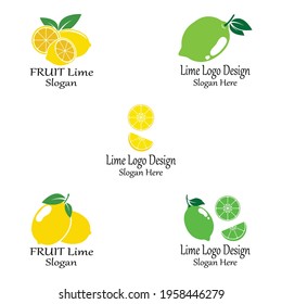 fresh lemon lime logo vector template icon