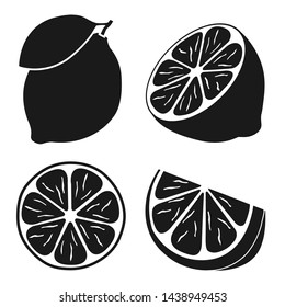 Fresh lemon, lime, orange fruits, flat vector illustration