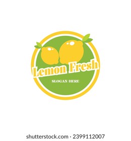 Fresh lemon logo design concept idea with circle label