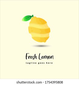 Fresh Lemon logo design illustration creative fun unique cartoon style 