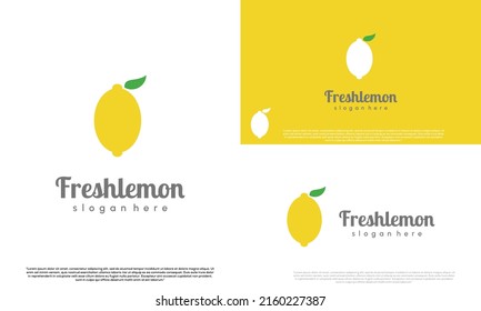 fresh lemon logo design on isolated background