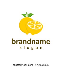 fresh lemon logo design vector