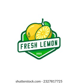 vector de ilustración del logotipo de limón fresco	