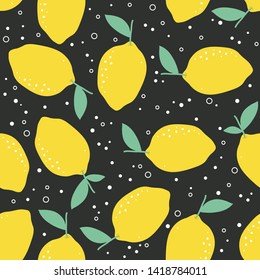 fresh lemon on dark background color.