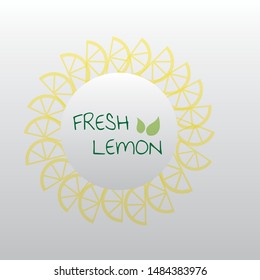 fresh lemon on the white background