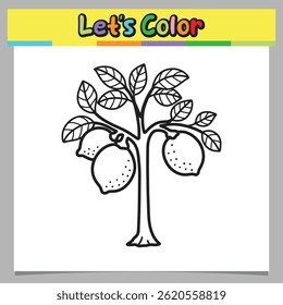 Plantas frescas de limão colorir folha vetor