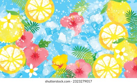 Fondo de ilustración de refresco de limón fresco