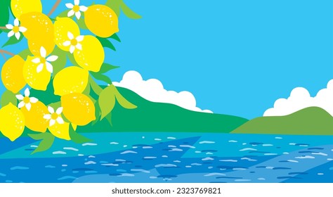 Fresh lemon Refreshing illustration background