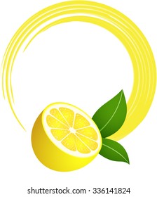 Fresh lemon round frame