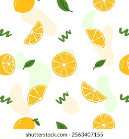 fresh lemon seamless pattern background
