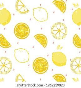 fresh lemon seamless pattern vector background design include swatches