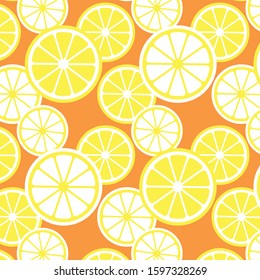 fresh lemon slice cartoon pattern