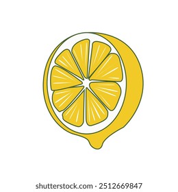 Fresh Lemon Slice Design Free Vector