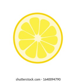 Fresh lemon slice icon on a white background