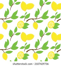 fresh lemon tree branch pattern