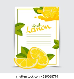fresh lemon vector