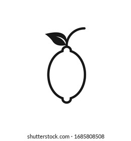 Fresh lemon vector icon illustration isolated on white background. Limon icon. Lemon tree vector illustration.