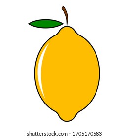 frische Zitronensymbol-Vektorillustration, einzeln auf weißem Hintergrund. 