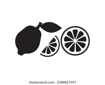 Fresh Lemon Vector Icon – Juicy Citrus Fruit Illustration. Minimal Lemon Slice Icon – Healthy and Organic Citrus Design. Ripe Lemon Vector – Vitamin C Rich Tropical Fruit Symbol