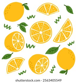 fresh lemon vector illustration collection