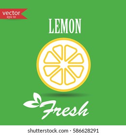 Fresh lemon. Vector, illustration, eps10.