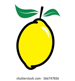Fresh lemon vector illustration on white background