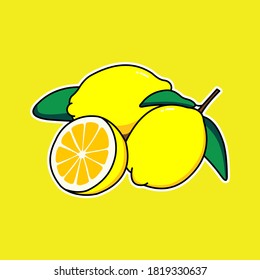 El vector de limón fresco y el limón cortado añaden una impresión cómoda.

