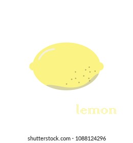 fresh lemon white background, summer fruit, vegan food, Design for textiles, labels, posters. Vector illustration.